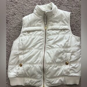 Liz Claiborne outerwear vest. Size M/L.  Great gift. Off-white. 100% polyester.